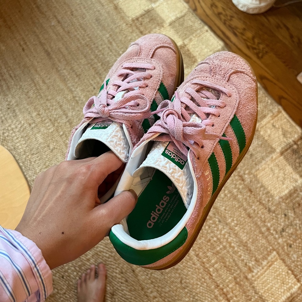 Gazelle Bold Pink and Green Platform Sneaker (Size 5)